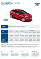 Ford fiesta - cenik 2017 CZ 